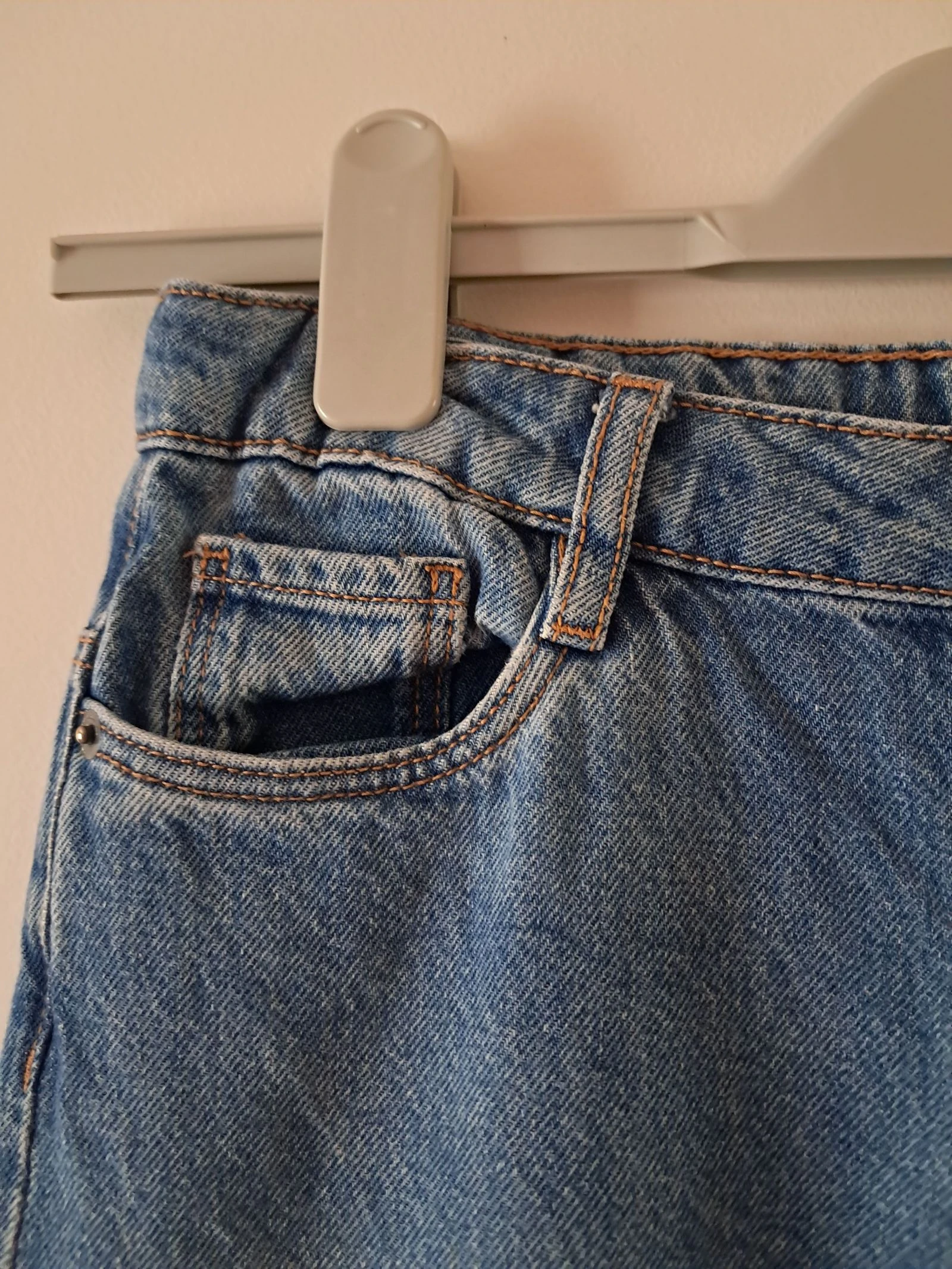 Jeans con cinta en el ojo para tweens XS holgado grande azul para adolescentes chicos – photo 3